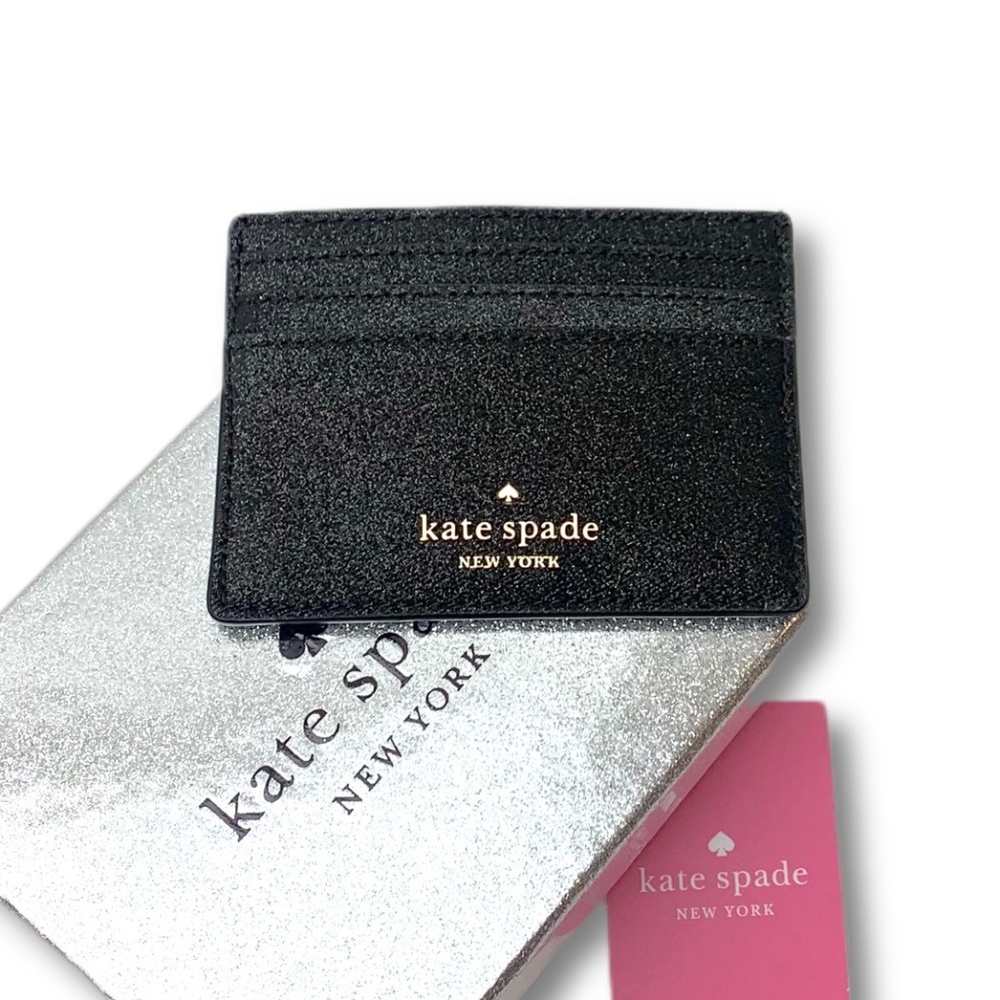 Kate Spade Glitter Cardholder Black